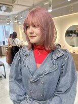 テトラ バイ ネオリーブ 横浜西口店(tetra by neolive)&nbsp;ハイトーン　ピンクベージュ　ダブルカラー　ウルフカット