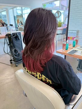 ディフィーノ 青山(DIFINO) デザインカラー/インナーカラー/ピンクレッド