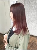 ★透明感モーヴレッド/ワンカールレイヤー/ブリーチ無し