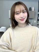 トリッカ シブヤ(TRICCA SHIBUYA) 大人ボブ渋谷レイヤーカットミディアムボブベージュ髪質改善