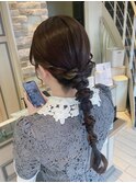 編みおろし×ロングヘア結婚式ヘアセット 溝の口 サクマ