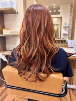 グランヘアー 大町店(GRANHAIR) サマーオレンジ×ゆる巻きロング