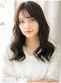 黒髪韓国巻きデジタルパーマ小顔ゆるふわロング30代40代A18大宮