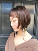 前髪短めショートボブ