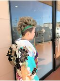アクセントカラーを生かしたアップ!刈り上げ