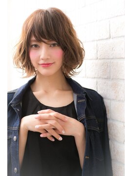 ヘアーアートシフォン 池袋西口店(Hair art chiffon) ショートウルフルーズヘアレイヤーミディアムオリーブカラー