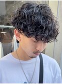 波巻きスパイラルパーママッシュショート無造作パーマ刈り上げ