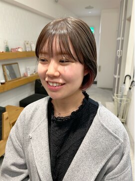 ナック 茶屋町(knack chayamachi) まるみショートボブ×インナーピンク