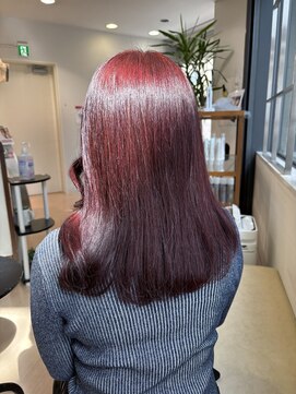 ヘアサロン アウラ(hair salon aura) チェリーレッドカシスピンクチェリーブラウン暖色カラー