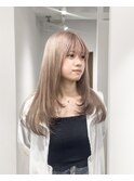 ザクザクレイヤー / ホワイトベージュ / 裾カラーデザイン