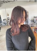 20代30代大人可愛いシアーピンク透明感艶ストレート