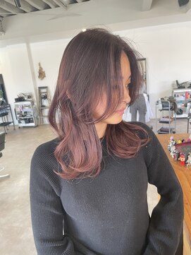 ナンバー 竪町(number+) 20代30代大人可愛いシアーピンク透明感艶ストレート