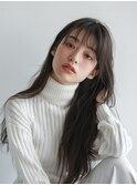 顔周りレイヤーカット×ブリーチ無し透明感グレージュ