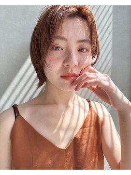 タス(tas) オレンジベージュカラー似合わせ顔周りカット顔まわりレイヤー