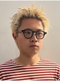 メンズショートスパイキーショートブロンドベリショ熊本下通