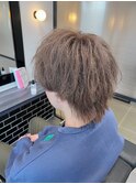 メンズブリーチカラー　ダークグレージュ　メンズウルフブリーチ