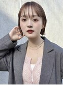 似合わせカット外ハネボブミニボブ顔周り小顔ブリーチカラー美髪