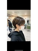 『サザワ」フェザーパーマチェリーブラウンミニウルフ