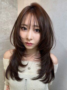 ロンド ルージュ 銀座店(Lond rouge) ミニウルフレイヤーカット顔周りカット前髪カット韓国ロング銀座