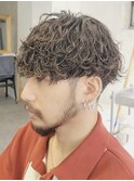 原宿緩め波巻きスパイラルパーマシャドウパーマウルフコンマヘア