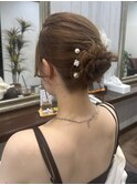 後れ毛くるりんぱ編み込み結婚式二次会ヘアアレンジアップ☆
