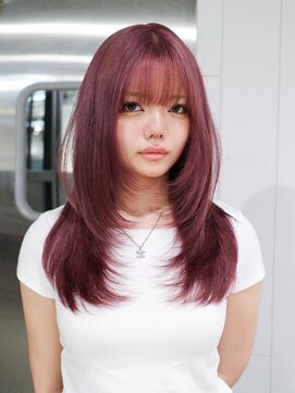 アルバム 渋谷パルコ(ALBUM) ロング顔周りレイヤー韓国ヘア前髪カットブリーチ_F20910