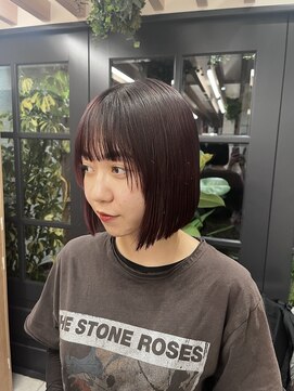 プラムカラー×顔まわりウルフ《西新店》