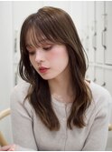 スモーキーカラー 透明感カラー &nbsp;セミロングレイヤー 