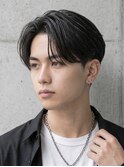 曲がる縮毛矯正ニュアンスセンターパートウルフメンズパーマ眉毛