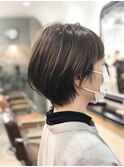 20代30代40代オススメ柔らかひしがたショートボブ