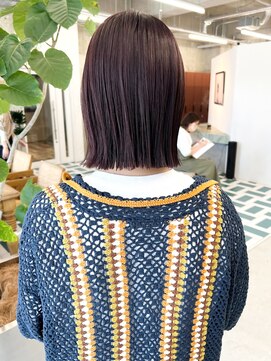 ノエ(noe) 切りっぱなしボブ×ピンクラベンダー