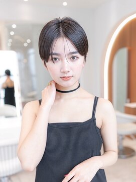 イルハバナ 渋谷(ill HAVANA) 20代30代大人かわいい暗髪カラー/耳掛けショートヘア/前髪