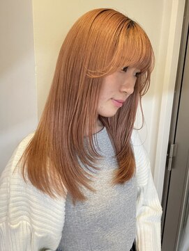 サンク 原宿 表参道(cinq) ハイトーンカラーミルクティーベージュレイヤーカット20代韓国