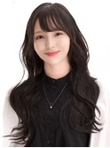 艶感たっぷりブルーアッシュ流れる小顔バング