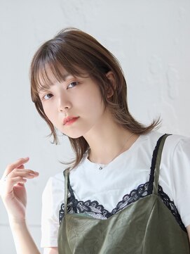 ラフィスヘアールート 大橋店(La fith hair root) 【La fith】ウルフヘア×オリーブブラウン×シースルーバング