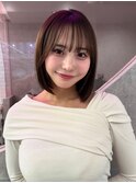縮毛矯正で作るタッセルボブ/薄め前髪
