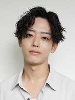 ログ(LOG)&nbsp;センターパート 波巻きパーマ メンズパーマ