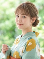 と和 巣鴨 浴衣に◎大人上品な抜け感ねじり編みシニヨン
