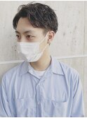 無造作サイドパート/パーマ/ツーブロック
