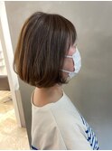 ベージュカラー×フェミニンボブ