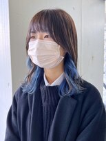 ハピネス クローバー 新田辺店(Happiness CLOVER) 青系　ブルー系　インナーカラー　京田辺美容室　進詩織