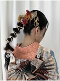 成人式ヘア♪タイト編み下ろし/着物ヘア/前撮りヘア/振袖ヘア