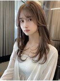 憧れ韓国くびれヘア/顔まわりカットレイヤーカット艶髪黒髪