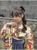 ハーフアップ ハーフツイン 卒業式ヘア 袴ヘア 成人式ヘア