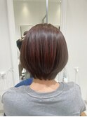大人可愛いピンクグラデーションボブ