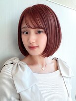 アフロート ディル(AFLOAT D'L) 前下がりボブ丸みボブシースルーバングピンクミニボブ