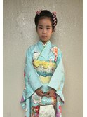 面 きれいな 日本髪風 七五三 ヘアアレンジ