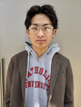 ヘアー アイス カンナ(HAIR ICI Canna) センターパートパーマ 無造作パーマ メンズパーマ 金山 / 井上