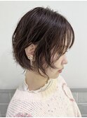 ボブ×パーマ×フェミニティピンク