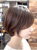 前髪長めショート/ショートボブ/似合わせカット30代40代